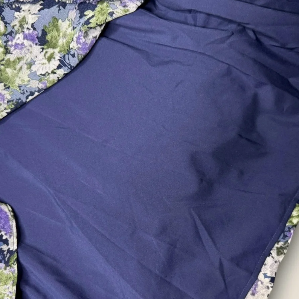 Astr Asymmetrical‎ Floral Dress - Blue and Green - Picture 3 of 6